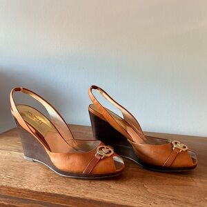 Michael Kors Brown Wedge Sandals